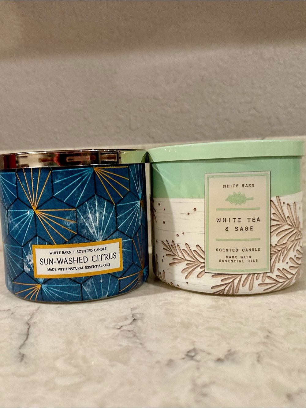 White Barn Sun-Washed Citrus and White Tea & Sage 3-Wick Candles